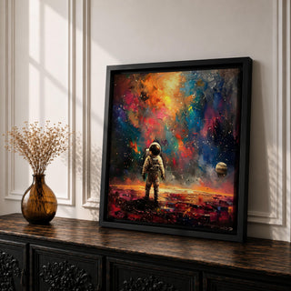 Astronaut Wall Art Cosmic Voyager Framed Canvas Galaxy Abstract Interstellar SciFi Decor