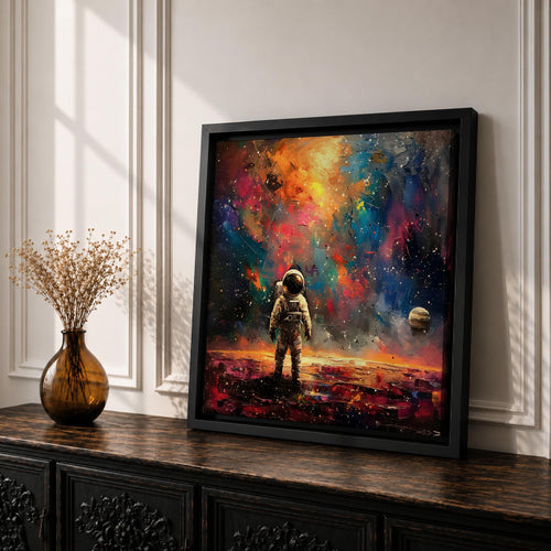 Astronaut Wall Art Cosmic Voyager Framed Canvas Galaxy Abstract Interstellar SciFi Decor