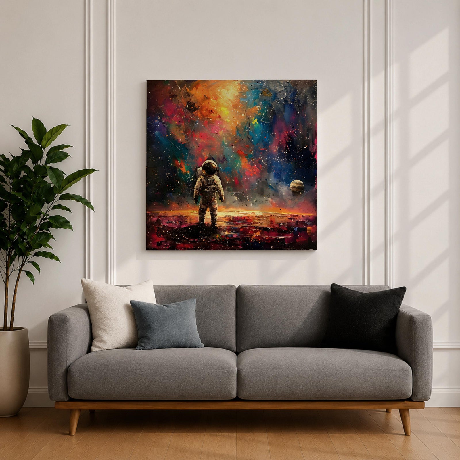 Astronaut Wall Art Cosmic Voyager Framed Canvas Galaxy Abstract Interstellar SciFi Decor