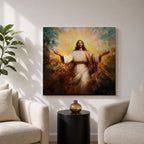 Jesus Resurrection Wall Art Risen Christ Framed Canvas Biblical Christian Home Decor