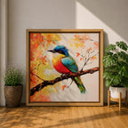 Songbird Wall Art Tropical Bird Framed Canvas Wildlife Impasto Botanical Home Decor