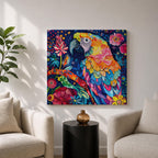 Parrot Wall Art Tropical Bird Macaw Framed Canvas Exotic Jungle Wildlife Animal Home Decor