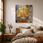 Justice Scales Wall Art Balance Scale Framed Canvas Legal Impasto Law Office Home Decor