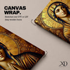 Virgin Mary Wall Art Theotokos Framed Canvas Antique Byzantine Catholic Rustic Home Decor