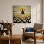 Buddha Wall Art Enlightened One Framed Canvas Zen Mindfulness Buddhist Prayer Room Home Decor