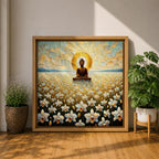 Buddha Wall Art Enlightened One Framed Canvas Zen Mindfulness Buddhist Prayer Room Home Decor
