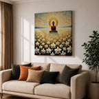 Buddha Wall Art Enlightened One Framed Canvas Zen Mindfulness Buddhist Prayer Room Home Decor