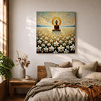 Buddha Wall Art Enlightened One Framed Canvas Zen Mindfulness Buddhist Prayer Room Home Decor