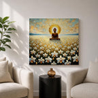 Buddha Wall Art Enlightened One Framed Canvas Zen Mindfulness Buddhist Prayer Room Home Decor