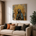 Our Lady of Guadalupe Wall Art La Guadalupana Framed Canvas Rustic Catholic Home Decor