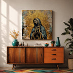 Our Lady of Guadalupe Wall Art La Guadalupana Framed Canvas Rustic Catholic Home Decor