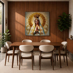 Our Lady of Fatima Wall Art Queen of Heaven Framed Canvas Catholic Home Decor