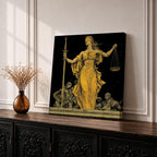 Lady Justice Wall Art Legal Symbol Framed Canvas Law Courtroom Lawyer Office Home Decor