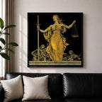 Lady Justice Wall Art Legal Symbol Framed Canvas Law Courtroom Lawyer Office Home Decor
