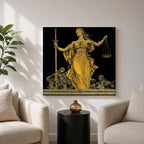 Lady Justice Wall Art Legal Symbol Framed Canvas Law Courtroom Lawyer Office Home Decor