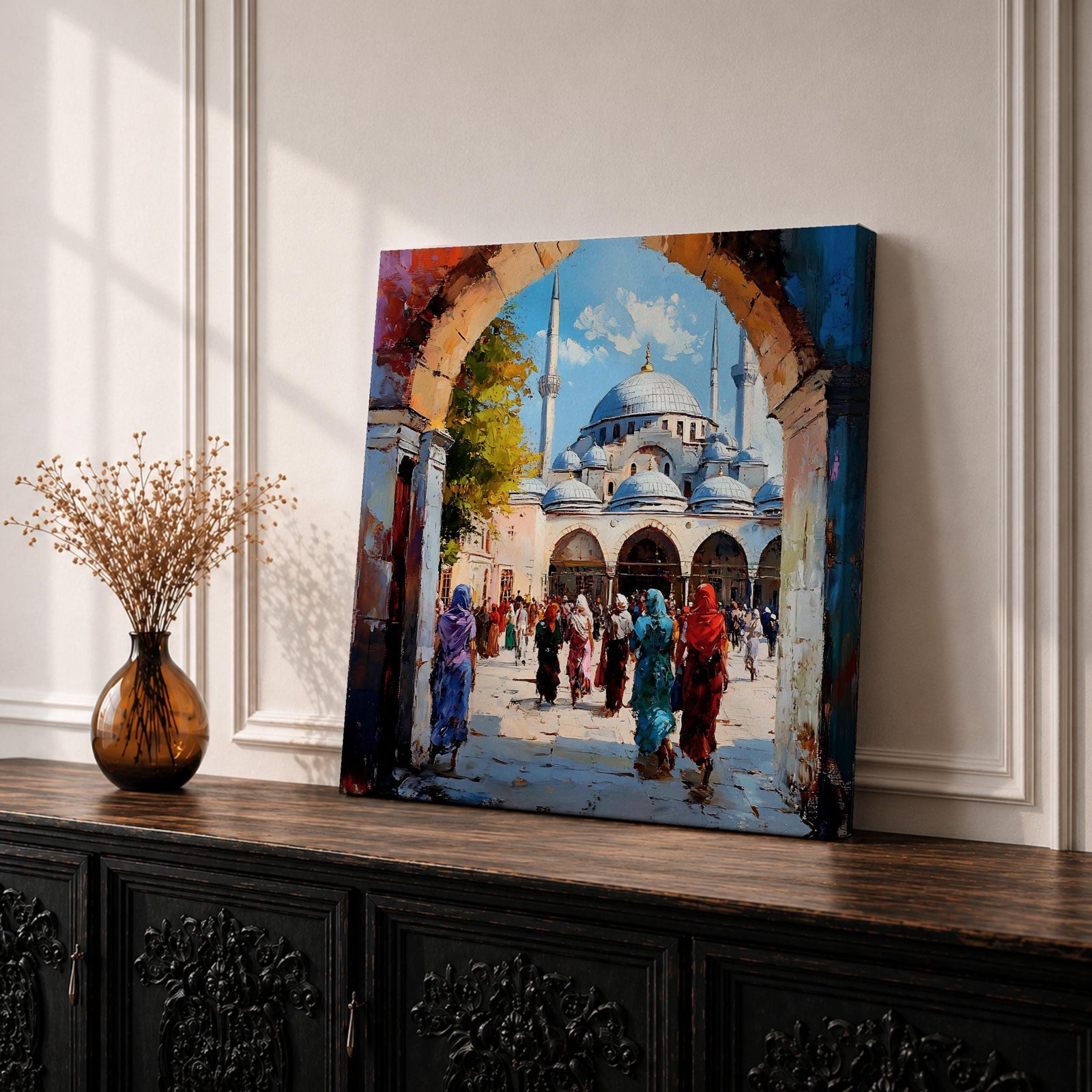 Hagia Sophia Wall Art Ayasofya Framed Canvas Istanbul Watercolor Islamic Prayer Room Home Decor