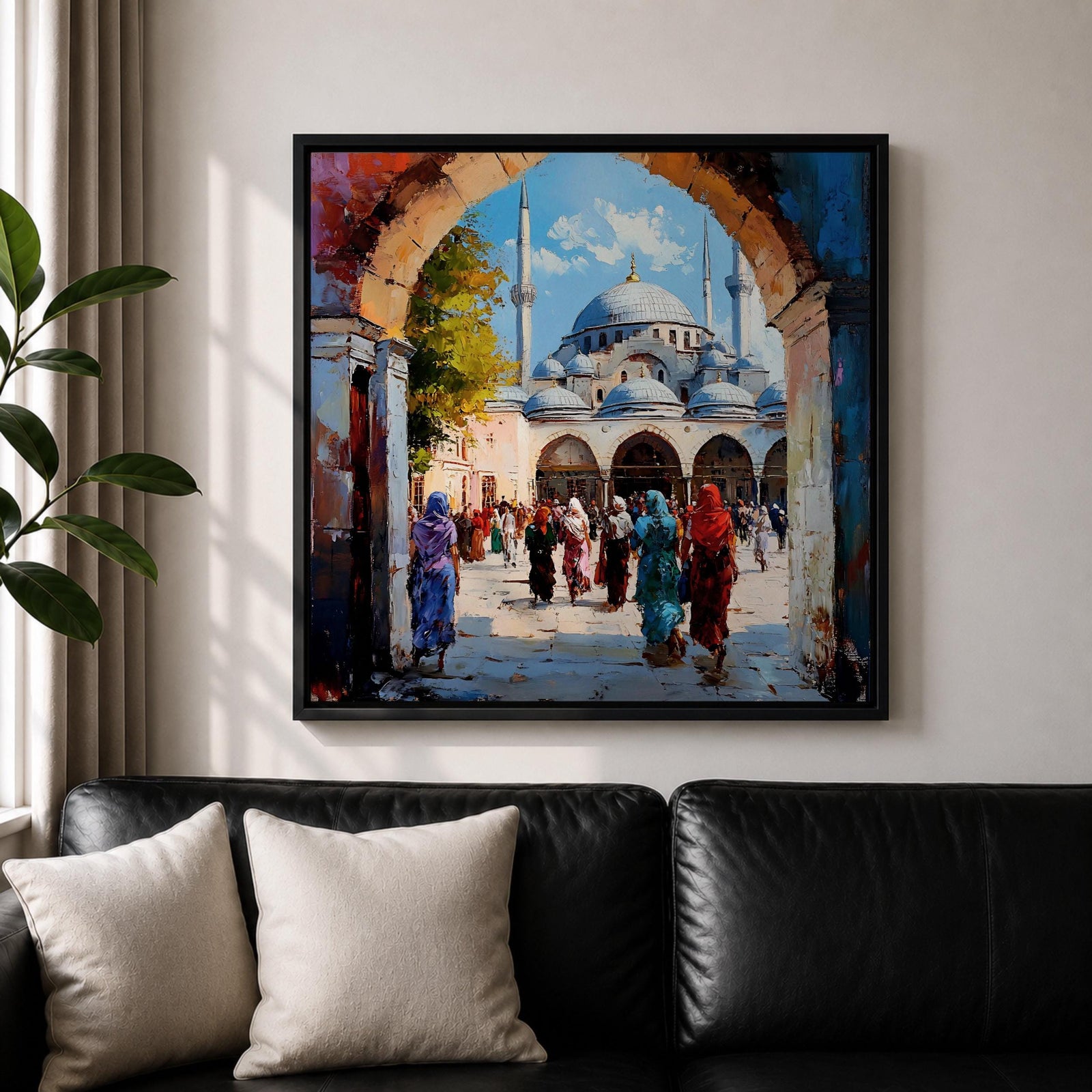 Hagia Sophia Wall Art Ayasofya Framed Canvas Istanbul Watercolor Islamic Prayer Room Home Decor