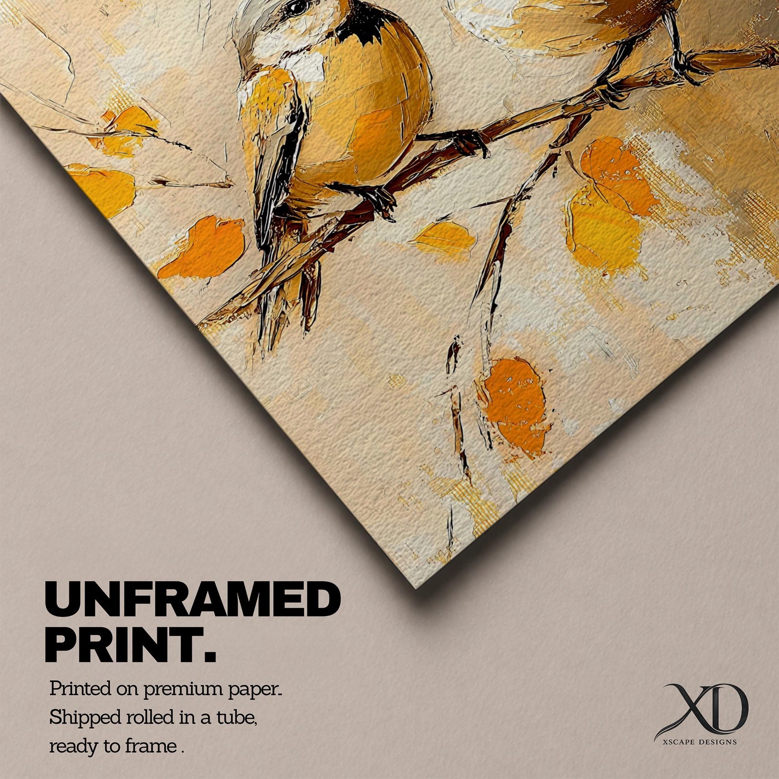 Sparrow Wall Art Songbird Framed Canvas Autumn Vintage Animal Gift Rustic Home Decor