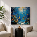 Tropical Fish Wall Art Coral Reef Framed Canvas Ocean Marine Life Coastal Home Decor