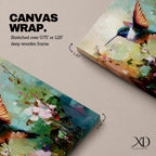 Hummingbird Wall Art Garden Bird Framed Canvas Floral Nature Impasto Boho Home Decor