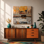 Kaaba Wall Art Masjid Haram Framed Canvas Mecca Prayer Room Islamic Rustic Home Decor