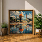 Dome of the Rock Wall Art Masjid Al Aqsa Framed Canvas Jerusalem Islamic Decor