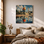 Dome of the Rock Wall Art Masjid Al Aqsa Framed Canvas Jerusalem Islamic Decor