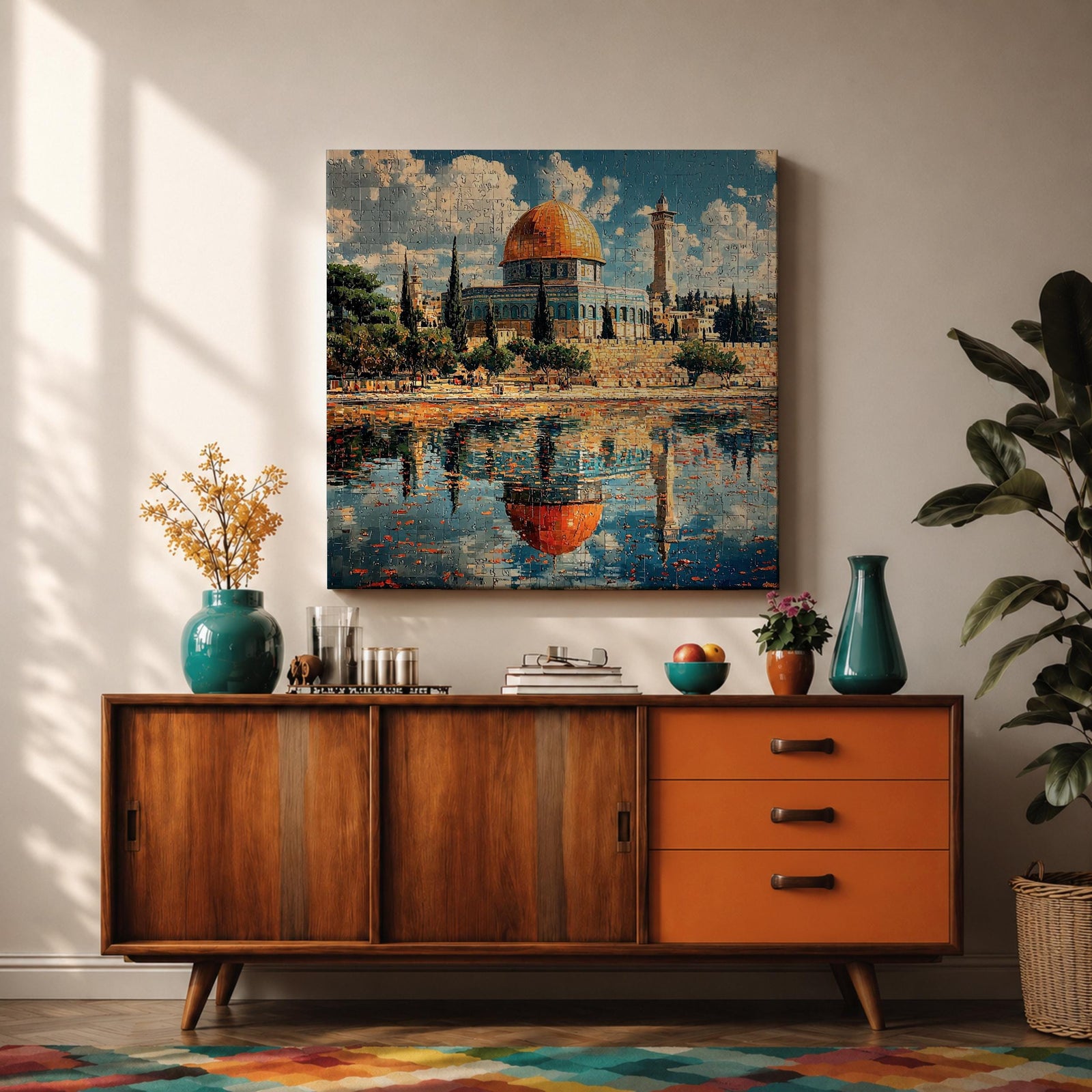 Dome of the Rock Wall Art Masjid Al Aqsa Framed Canvas Jerusalem Islamic Decor