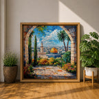 Dome of the Rock Wall Art Masjid Al Aqsa Framed Canvas Jerusalem Islamic Decor