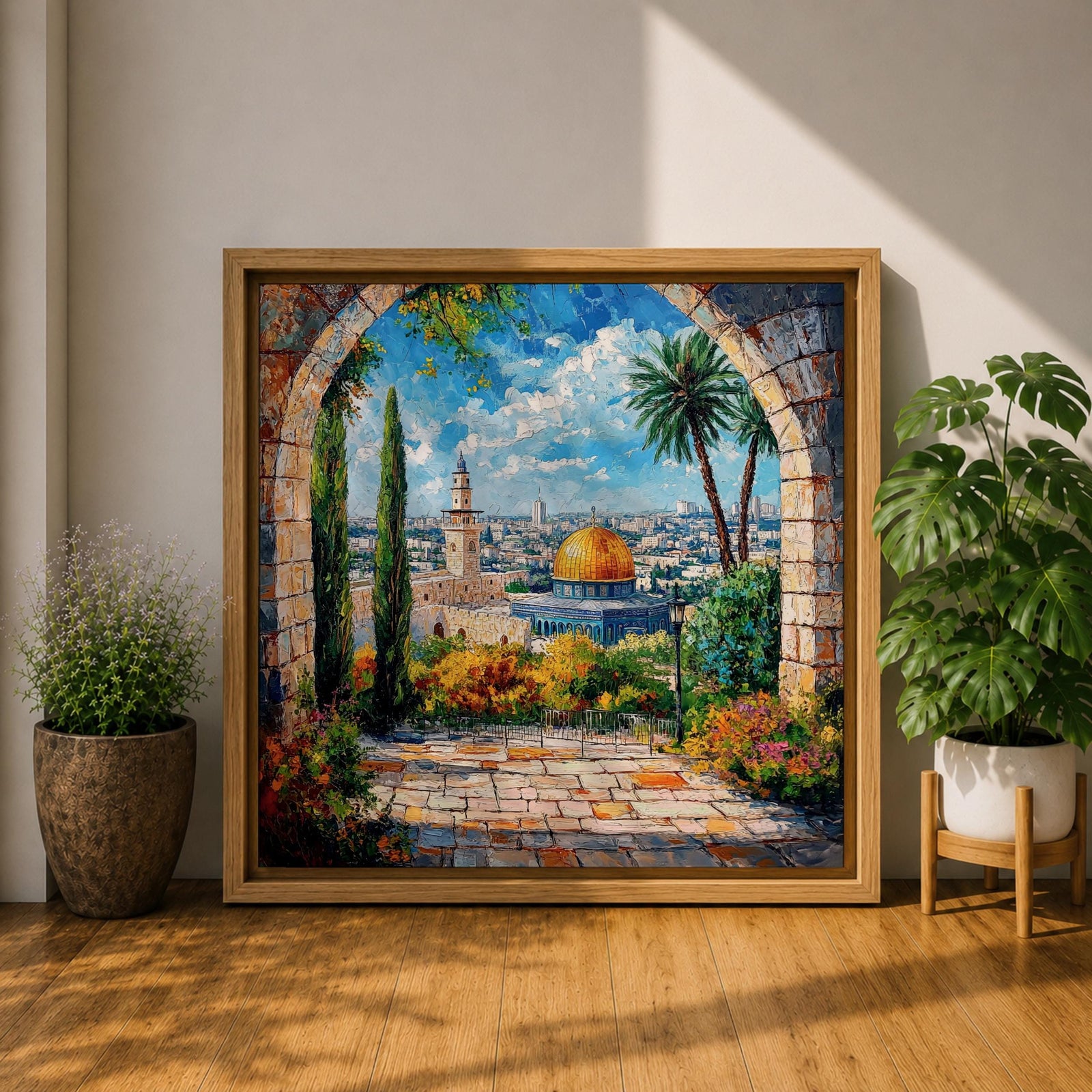 Dome of the Rock Wall Art Masjid Al Aqsa Framed Canvas Jerusalem Islamic Decor