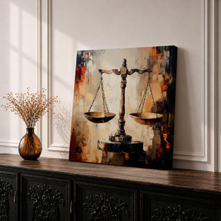 Scales of Justice Wall Art Legal Symbol Framed Canvas Law Office Courtroom Legal Decor