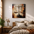 Scales of Justice Wall Art Legal Symbol Framed Canvas Law Office Courtroom Legal Decor