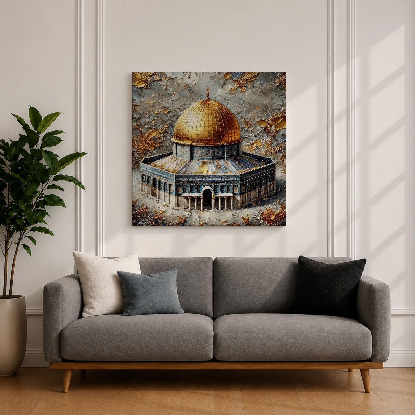 Dome of the Rock Wall Art Masjid Al Aqsa Framed Canvas Jerusalem Islamic Decor