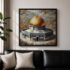 Dome of the Rock Wall Art Masjid Al Aqsa Framed Canvas Jerusalem Islamic Decor