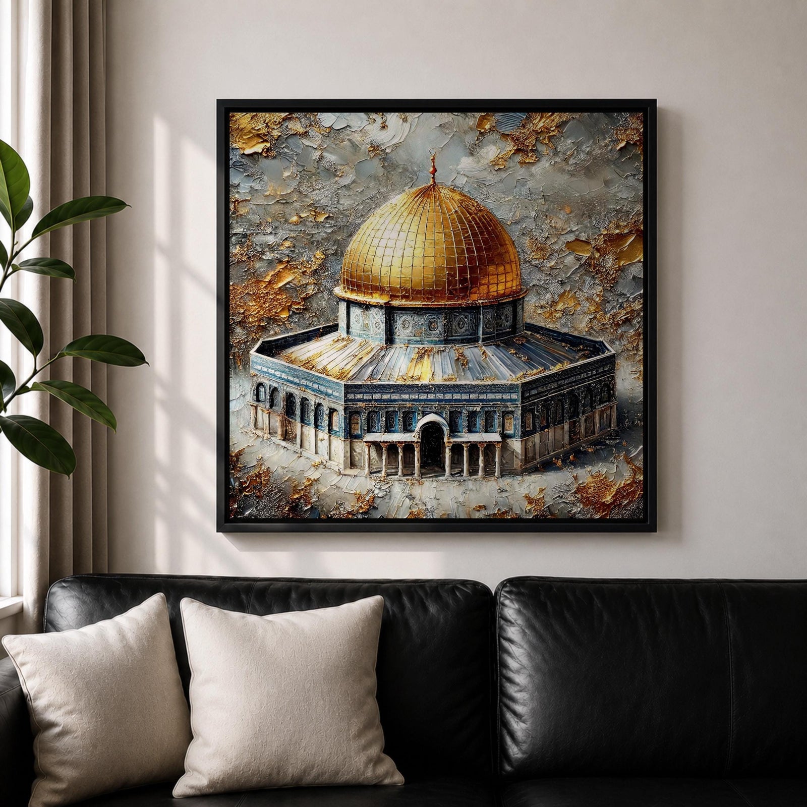 Dome of the Rock Wall Art Masjid Al Aqsa Framed Canvas Jerusalem Islamic Decor