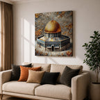 Dome of the Rock Wall Art Masjid Al Aqsa Framed Canvas Jerusalem Islamic Decor