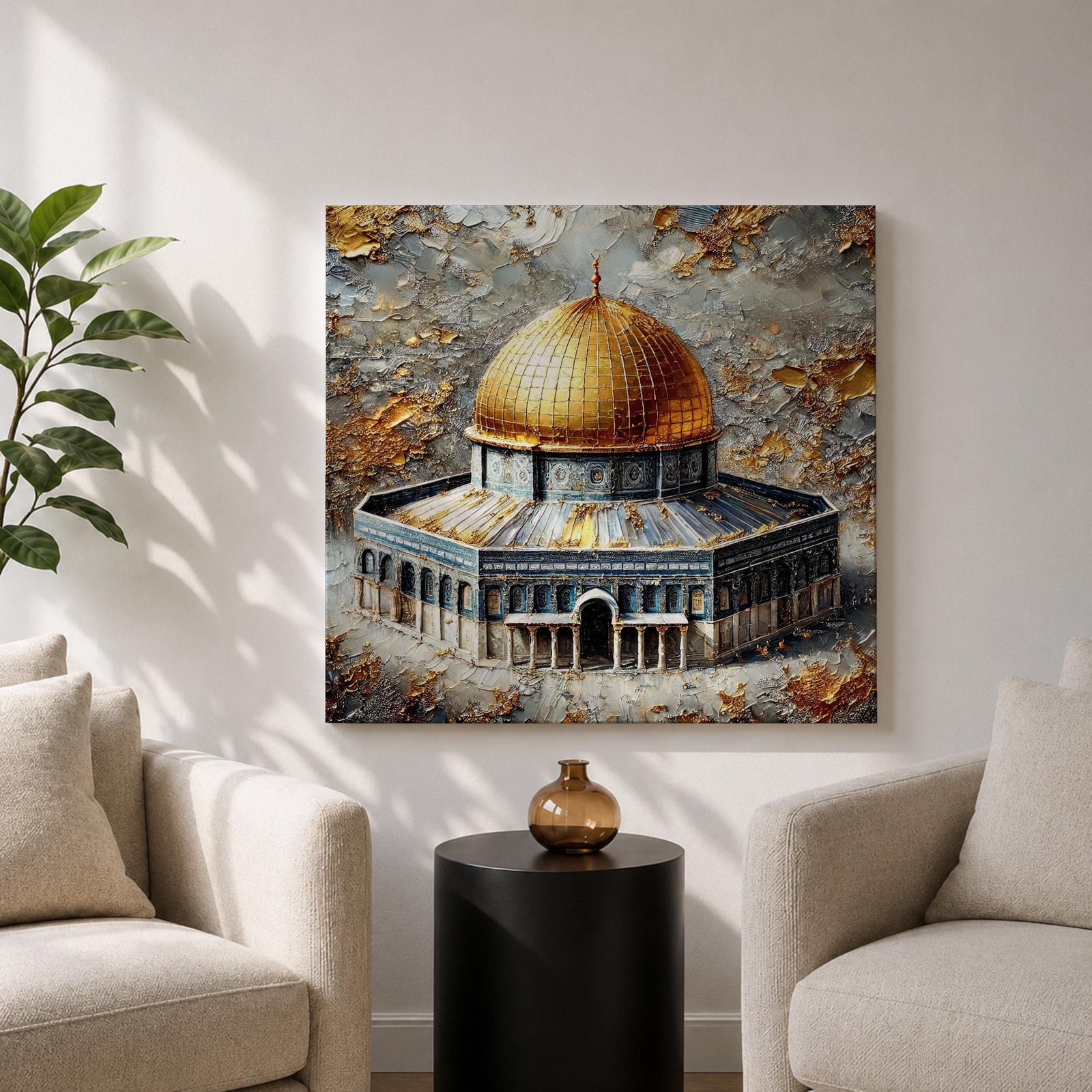 Dome of the Rock Wall Art Masjid Al Aqsa Framed Canvas Jerusalem Islamic Decor