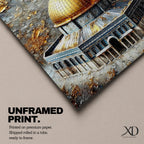 Dome of the Rock Wall Art Masjid Al Aqsa Framed Canvas Jerusalem Islamic Decor