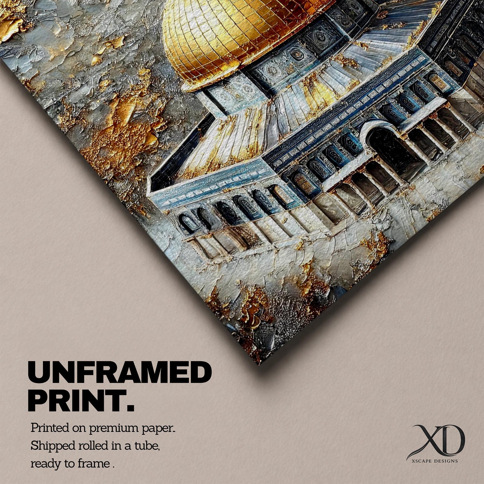 Dome of the Rock Wall Art Masjid Al Aqsa Framed Canvas Jerusalem Islamic Decor