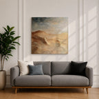 Desert Landscape Wall Art Sand Dunes Framed Canvas Sahara Impasto Rustic Cabin Home Decor