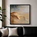 Desert Landscape Wall Art Sand Dunes Framed Canvas Sahara Impasto Rustic Cabin Home Decor