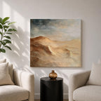 Desert Landscape Wall Art Sand Dunes Framed Canvas Sahara Impasto Rustic Cabin Home Decor