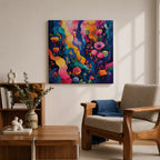 Abstract Garden Wall Art Botanical Flowers Framed Canvas Modern Nature Boho Home Decor
