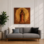 Our Lady of Guadalupe Wall Art La Morenita Framed Canvas Antique Catholic Home Decor