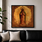 Our Lady of Guadalupe Wall Art La Morenita Framed Canvas Antique Catholic Home Decor