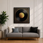 Vinyl Record Wall Art Audio Disc Framed Canvas Baroque Luxury Gift Music Home Decor