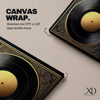 Vinyl Record Wall Art Audio Disc Framed Canvas Baroque Luxury Gift Music Home Decor