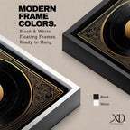Vinyl Record Wall Art Audio Disc Framed Canvas Baroque Luxury Gift Music Home Decor