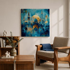 Blue Mosque Wall Art Masjid Sultan Ahmed Framed Canvas Istanbul Abstract Islamic Home Decor