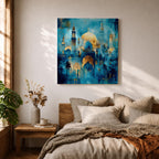 Blue Mosque Wall Art Masjid Sultan Ahmed Framed Canvas Istanbul Abstract Islamic Home Decor